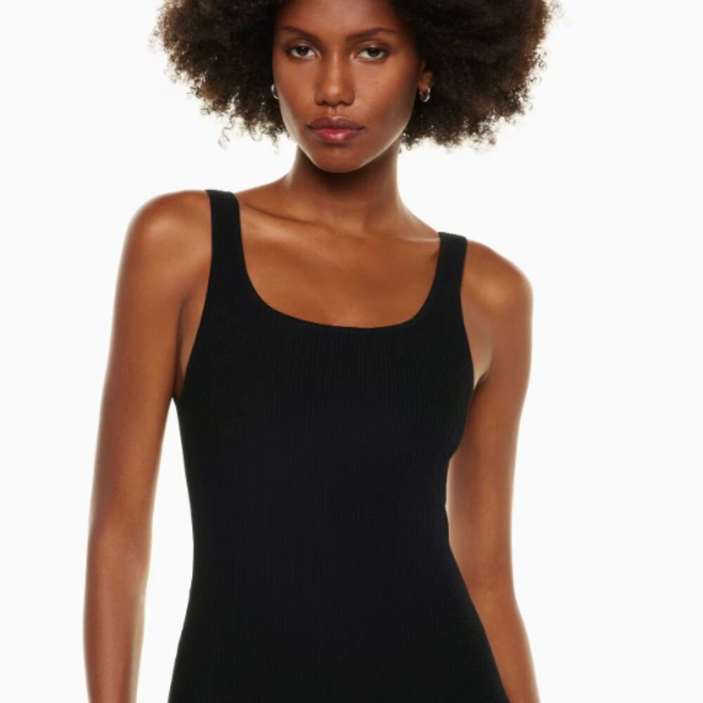 Aritzia Babaton Sculpt Knit Squareneck Mini Dress Size XS in Black